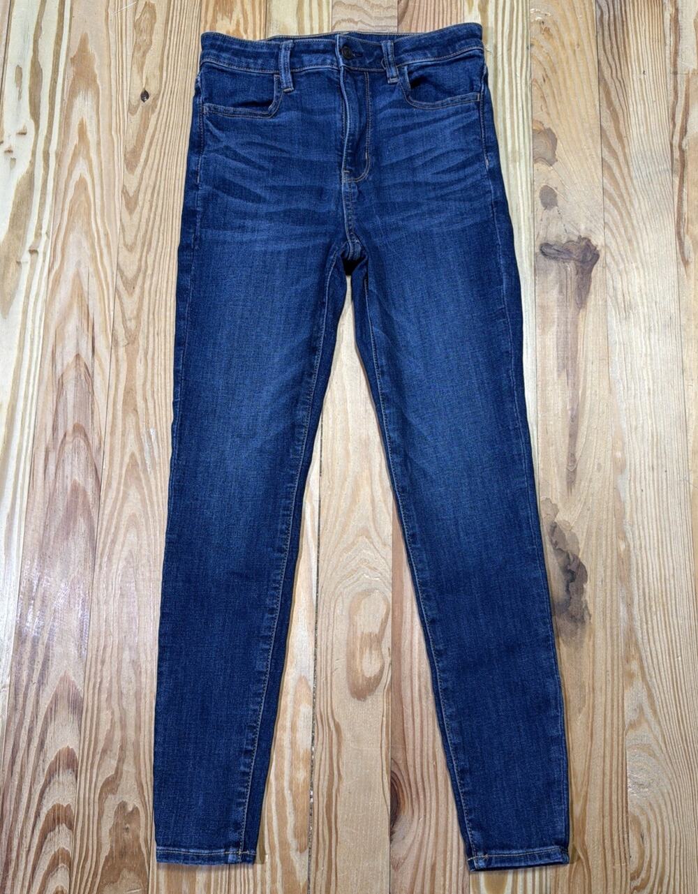 American Eagle Super High Rise Jegging Size 2 Short Stretch Dark Wash 26x27